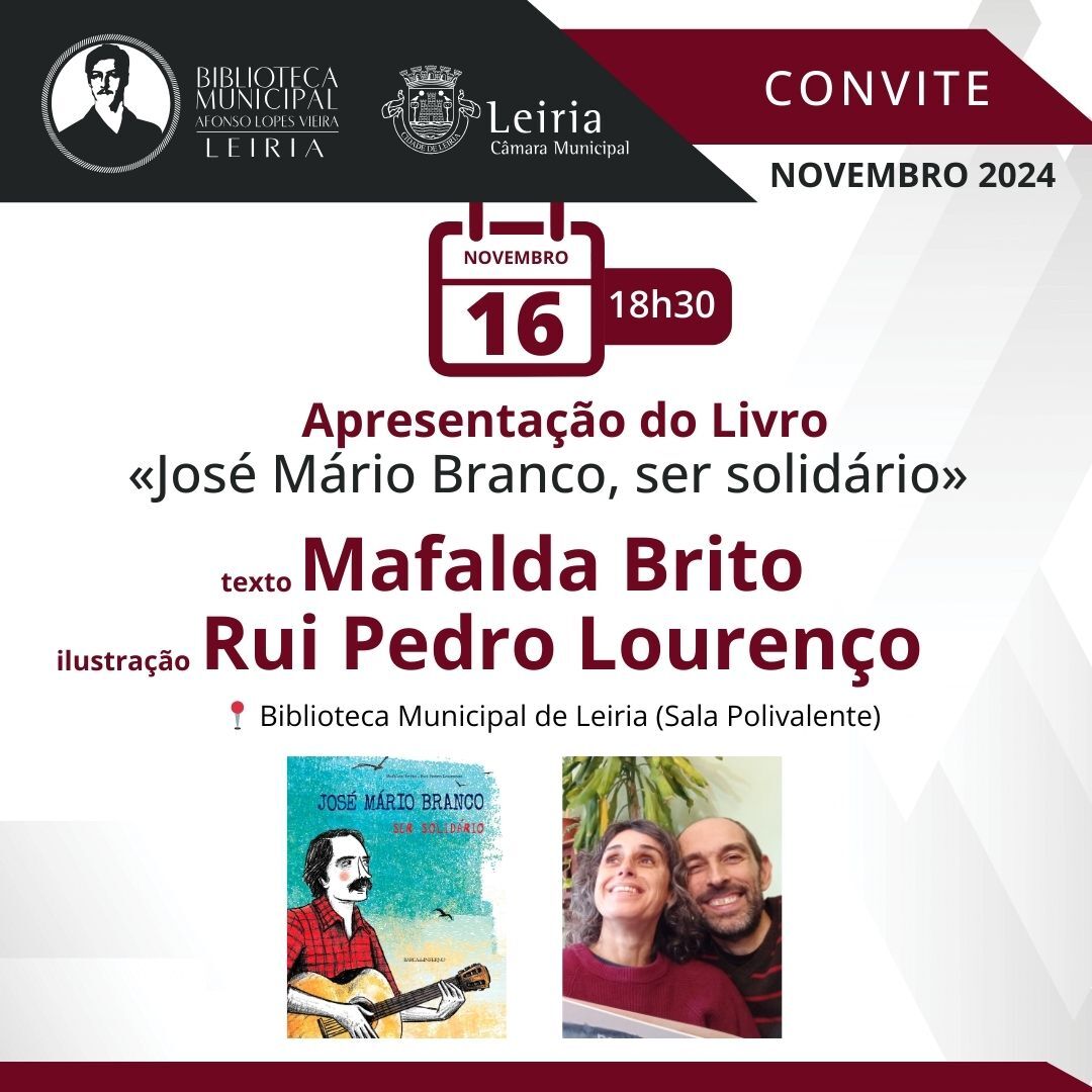 Apresentação do livro "José Mário Branco, ser solidário" na Biblioteca Municipal de Leiria