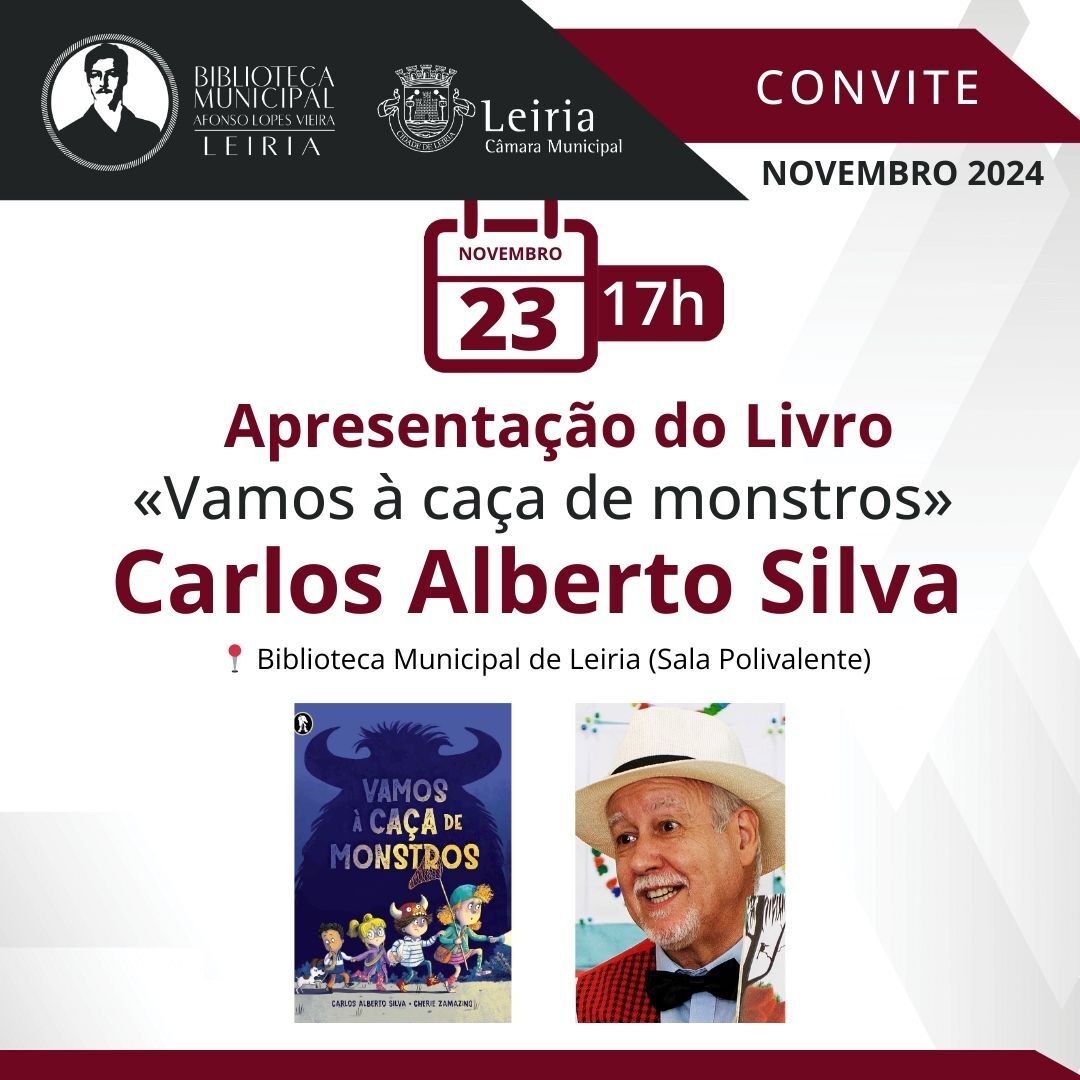 Carlos Alberto Silva apresenta o seu novo livro "Vamos à caça de monstros" na Biblioteca Municipal