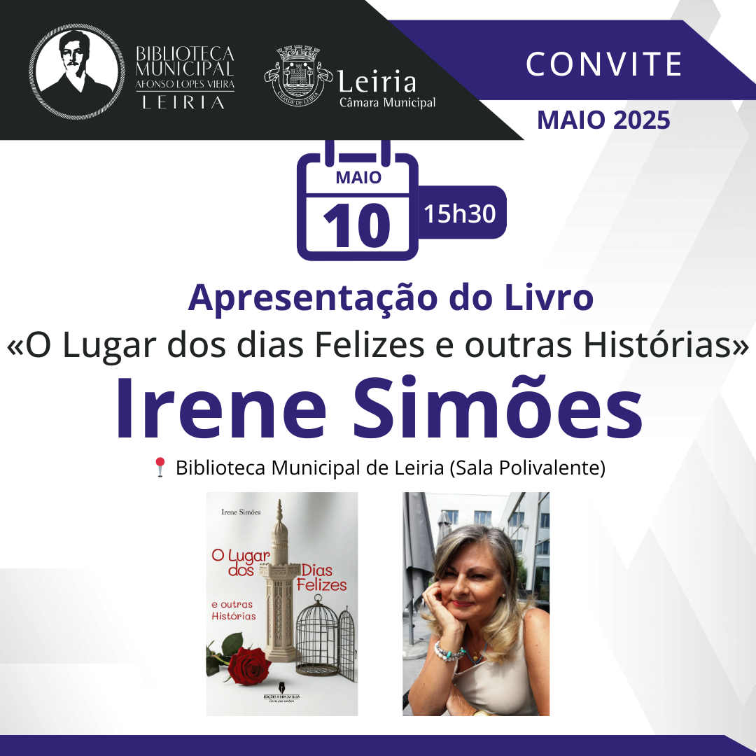 Escritora Irene Simões apresenta “O Lugar dos dias Felizes e outras Histórias” na Biblioteca Muni...