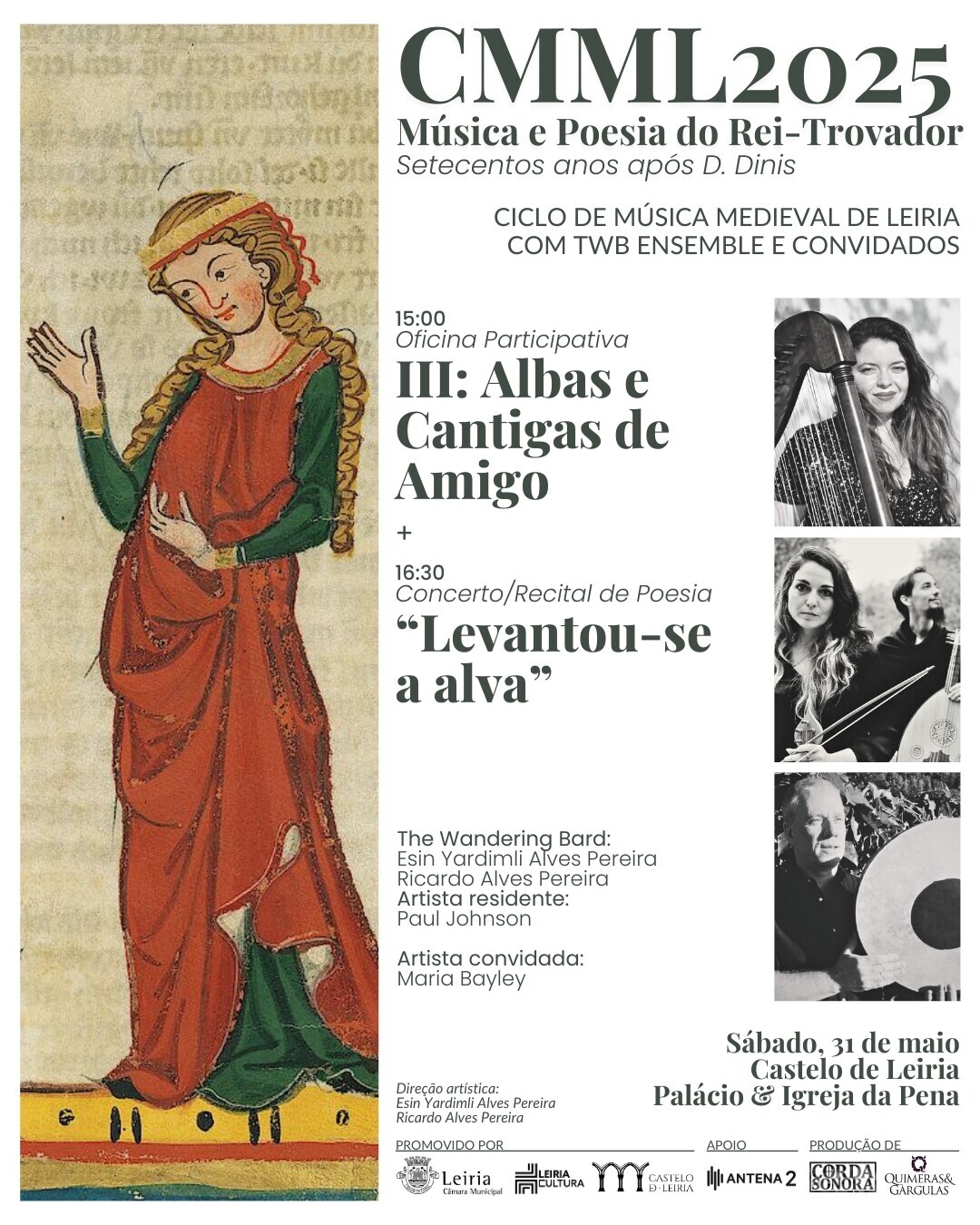 Música e Poesia do Rei Trovador assinalam os 700 anos da morte de D. Dinis