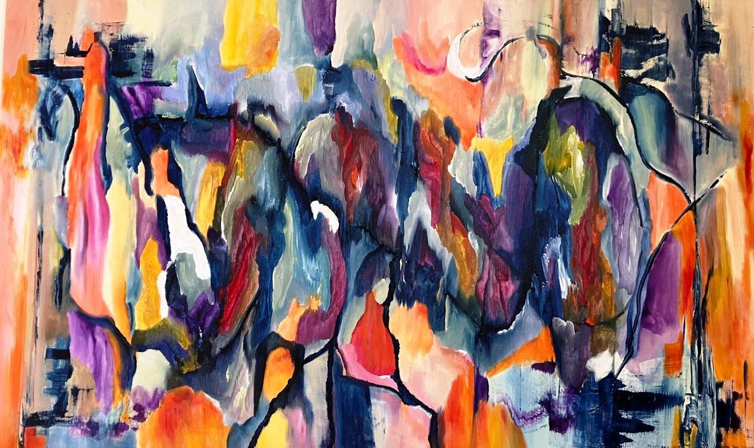 Exposição de pintura de Dina Ferreira patente na Biblioteca Municipal de Leiria